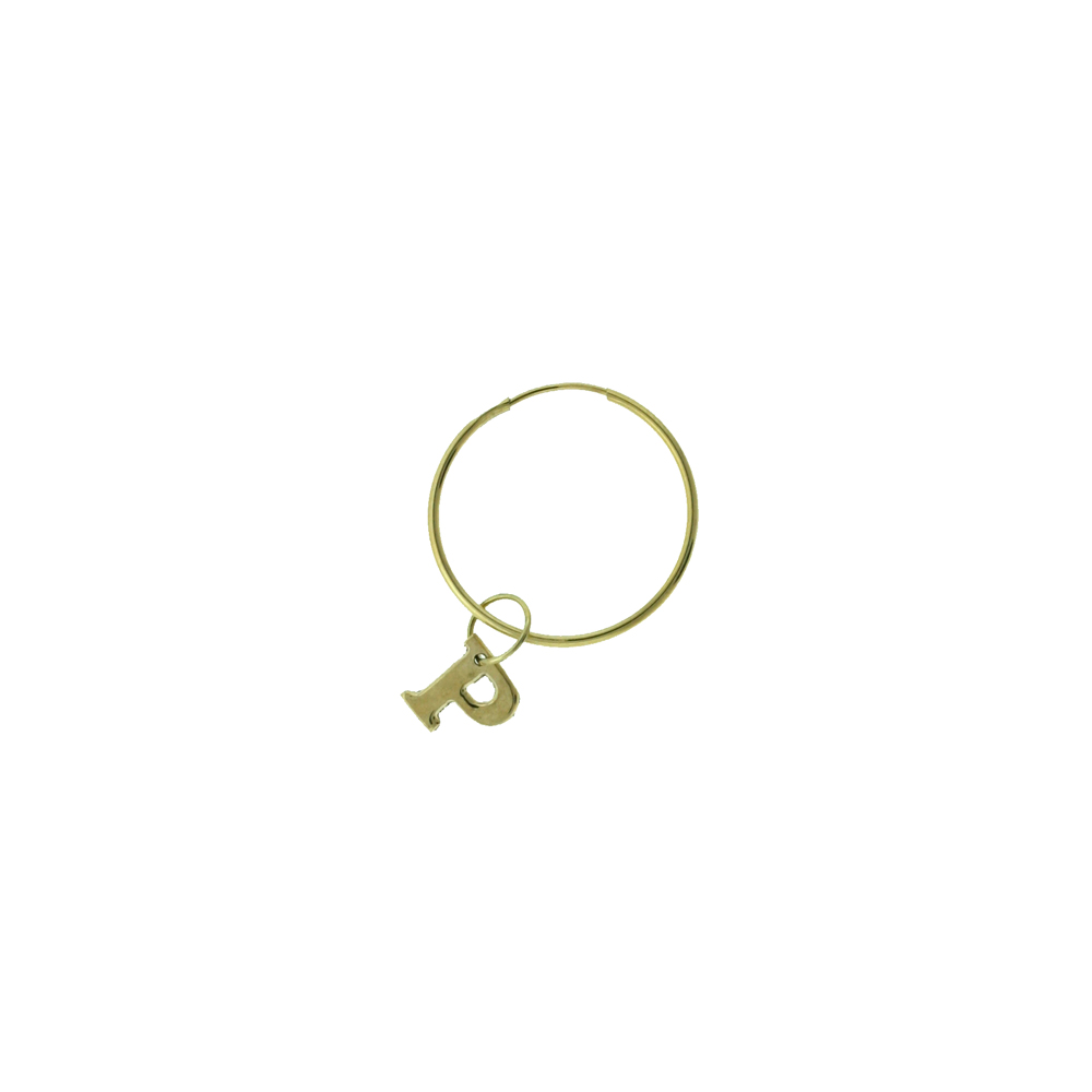 single Hoop Earring- Letter-P