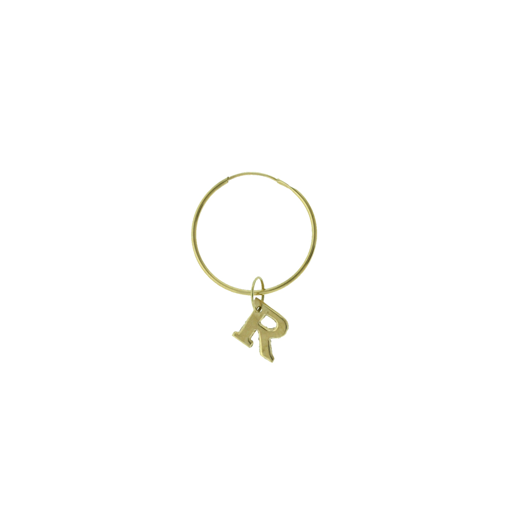 single Hoop Earring- Letter-R