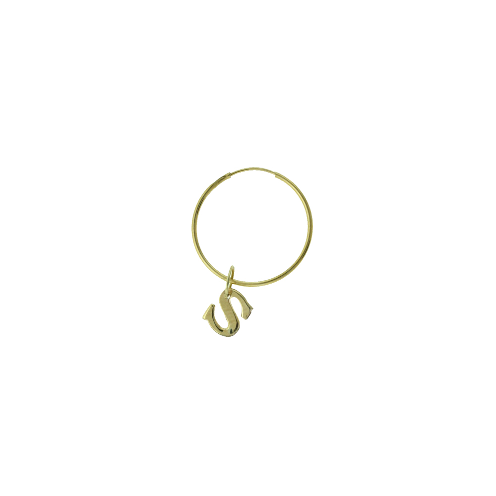 single Hoop Earring- Letter-S