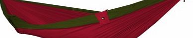 Single Parachute Silk Hammock - Green/Burgundy