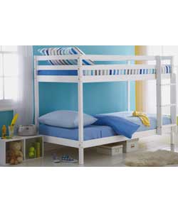 Single Pine Bunk Bed Frame - White