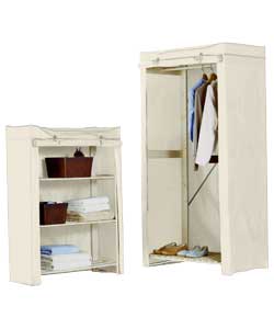 Single Wardrobe and Shelf Unit Pack - Cream