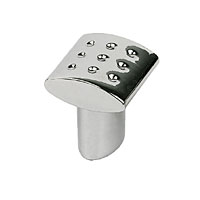 Dimple Knob Square Chrome Pack of 5