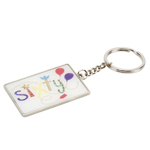 SIXTY 60th Happy Birthday Keyring