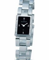 Skagen Ladies Links Black Silver Watch