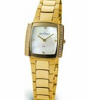 Skagen Ladies Links Crystals Gold Glitz Watch