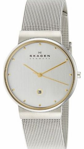 Skagen Mens 355LGSC Two-Tone Mesh Band Watch