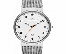 Skagen Mens Klassik White and Silver Watch