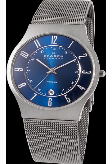 Skagen Titanium Blue Dial Gents Watch 233XLTTN