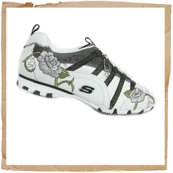 Skechers Bikers Flower Girl White/Black