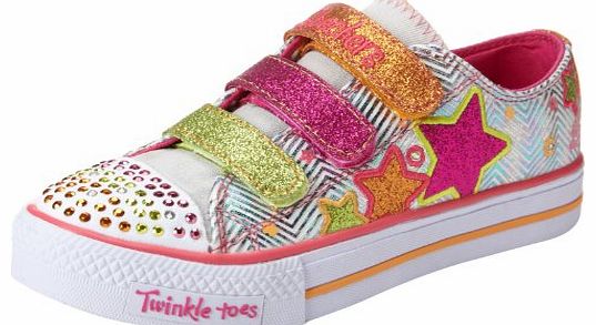 Skechers Girls Shuffles Trainers White/Multicoloured 13 UK