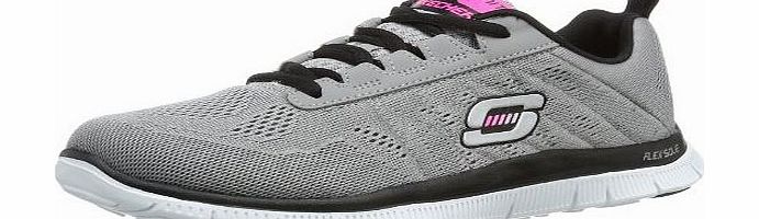 Skechers Womens Flex Appeal - Sweet Spot Low-Top Trainers 11729 Light Grey/Black 6 UK, 39 EU