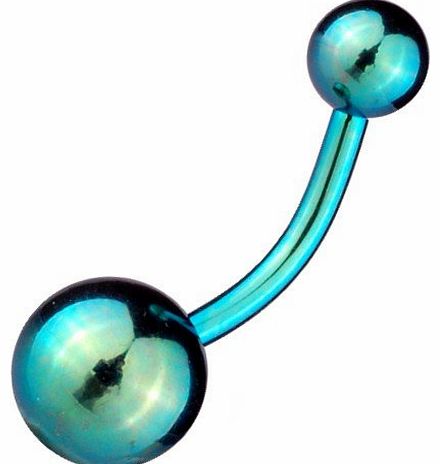 Belly Bar Banana Navel Piercing Titanium Green, Body Jewellery