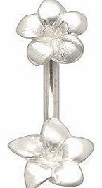 SkinArt Belly Bar Navel Piercing 925 Sterling Silver, Body Jewellery, Flower