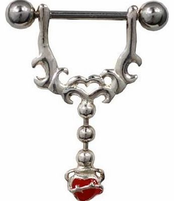 Nipple Shield Bar Piercing 925 Sterling Silver, Body Jewellery, Sacred Heart