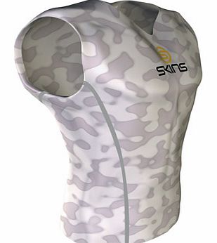  Compression Sleeveless Top White Camo