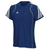 ADIDAS Ladies T8 Team Tee , L, UNIVERSITY RED/WHITE/SILVER