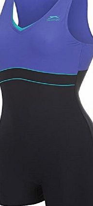 Slazenger Boyleg Swimsuit Womens Purple Ladies Swimming Costume Navy Teal (10)