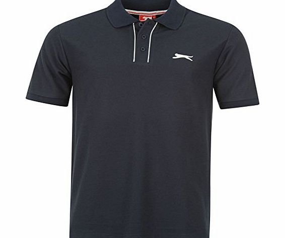 Slazenger Plain Polo Shirt Mens Navy Extra Lge