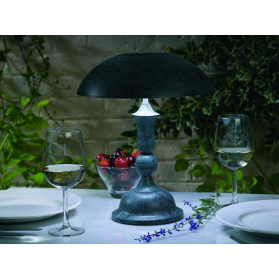 Smart Solar Verdigris Table Lamp