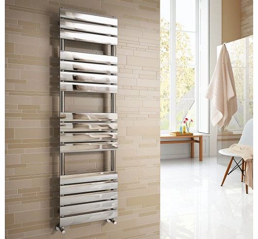 SMH Vicenza Designer Flat Chrome Heated Bathroom Towel Rail Radiator 1600 x 450 mm