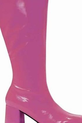 Smiffys PINK GOGO 60s 70s HIPPY LADY FANCY DRESS BOOTS - SIZE UK 6 amp; 6.5 amp; 7