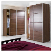 Large Double Sliding Wardrobe, Walnut