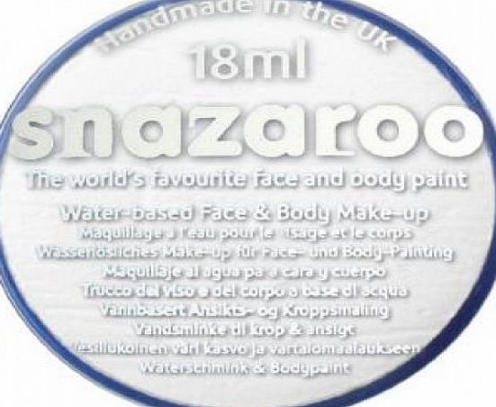 Snazaroo Professional Non Toxic Washable Water Based Reusable Kids Fun School Fete Face Paint Pots Over 30 Colours (18ml White)