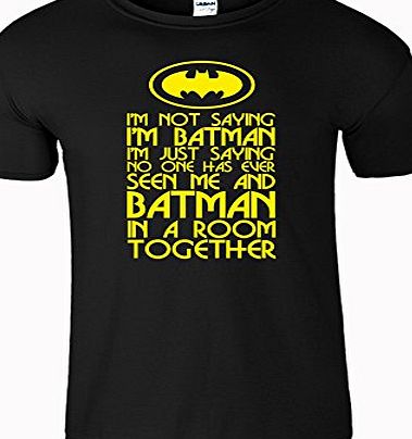 SnS Online Mens Boys Womens Ladies Girls Unisex T-shirt Tee Top Cotton IM NOT SAYING IM BATMAN T Shirt - Black - M - Chest : 38`` - 40``