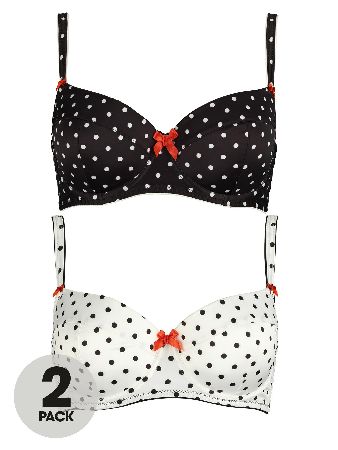 So fabulous! So Fabulous Pack Of 2 Padded Spot Print Bra