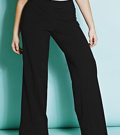 So Fabulous Basic Wide Leg Trousers In Black Plus Size 32 Leg Length 31