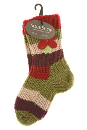 Sockshop Girls 1 Pair Stripe with Felt Flower Socks 9-12 Kids