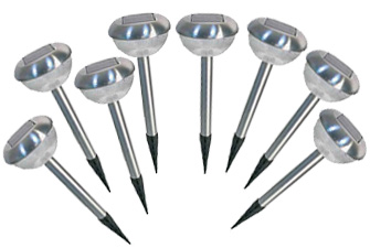 8 Stainless Steel Solar Garden Lights