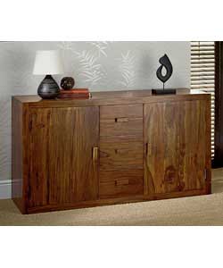 Solid Sheesham 2 Door 3 Drawer Sideboard