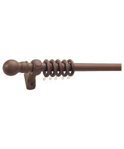 Wood Curtain Pole - Walnut Effect