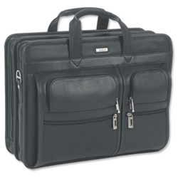 Solo Laptop Briefcase Leather Zip-closure plus