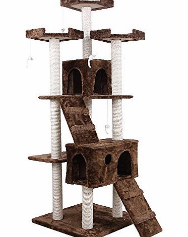 Songmics Cat Tree Cat Scratcher Activity Centres Scratching Post about 180cm Brown PCT53K