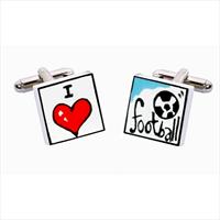 I Love Football Bone China Cufflinks by