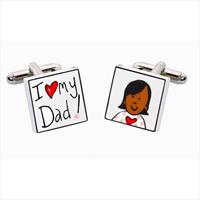 I Love My Dad (IG) Bone China Cufflinks by