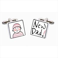 New Dad (Girl) Bone China Cufflinks by