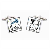 Screw Ewe Bone China Cufflinks by