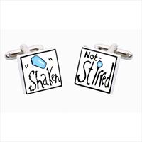 Shaken Not Stirred Bone China Cufflinks by