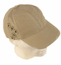 Beige Cotton Baseball Cap