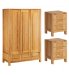 Light Triple Wardrobe & 2 Bedside Chests