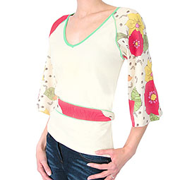 Soochi Flower V Neck Top