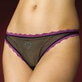 diamante mesh thongs