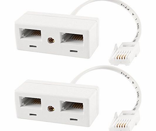 Sourcingmap 2 Pcs BT 8P8C Male Plug to Dual Female Network Lan Cable Connectors