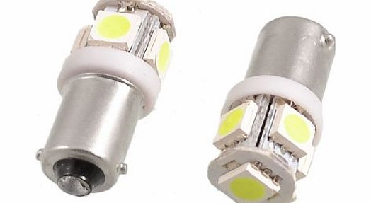 Sourcingmap 2 x T11 BA9S T4W H6W 1985 363 SMD 5050 5 LED Car Wedge Side Light Bulb