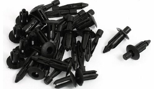 Sourcingmap 20 Pcs Auto Car Parts Panel Trim Clips Plastic Rivet Fastener Black 6mm Hole