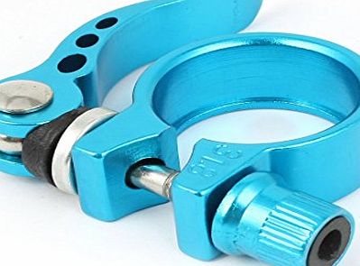 Sourcingmap 31.8mm Dia Blue Adjustable Alloy Bike Bracket Seatpost Post Clamp